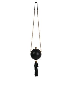 Sphere Skull Ball Chain Clutch,Leather,Black/Gold,DB,3*